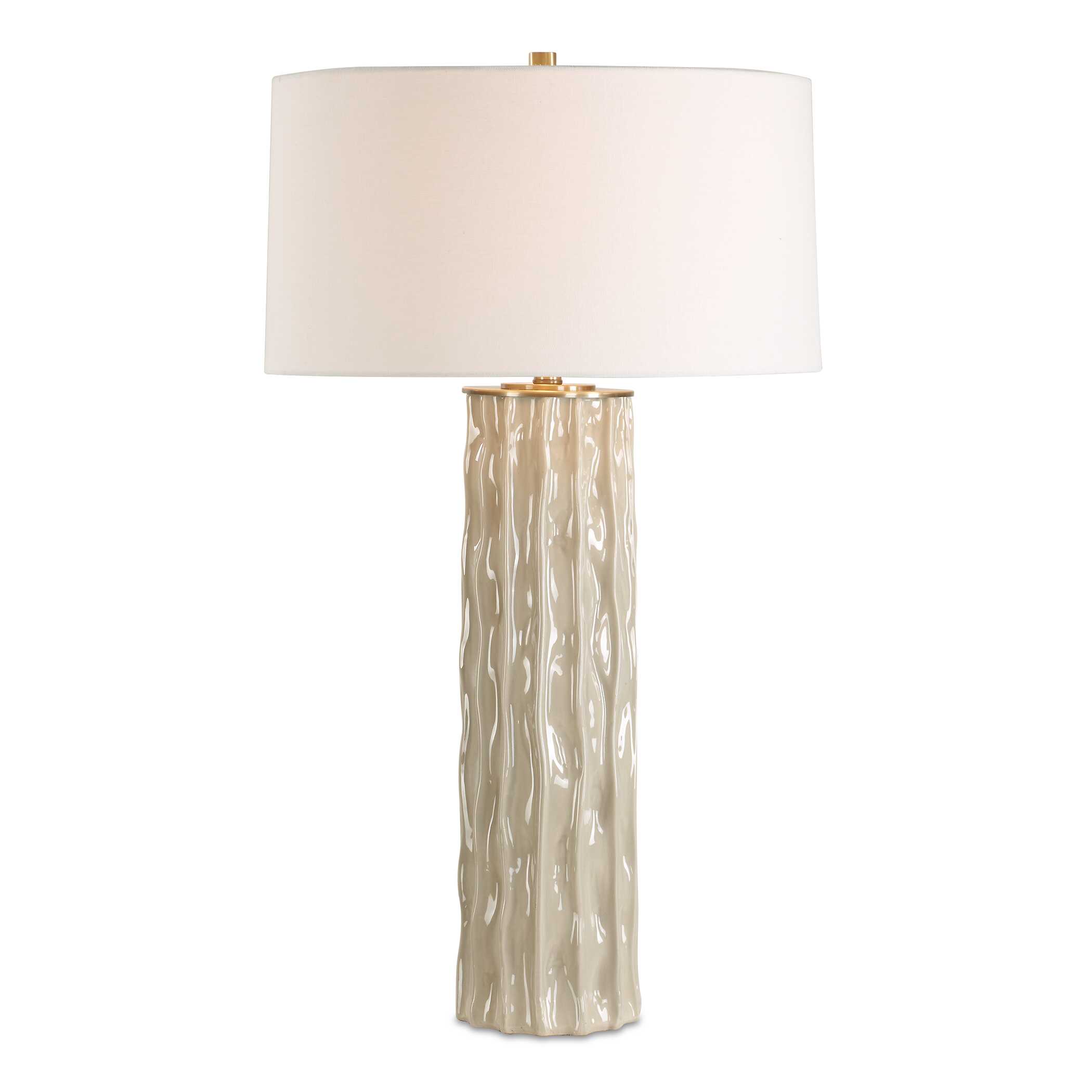 Parilli Taupe Gray Table Lamp, by Uttermost, 20" width x 35" height x 20" depth View 1