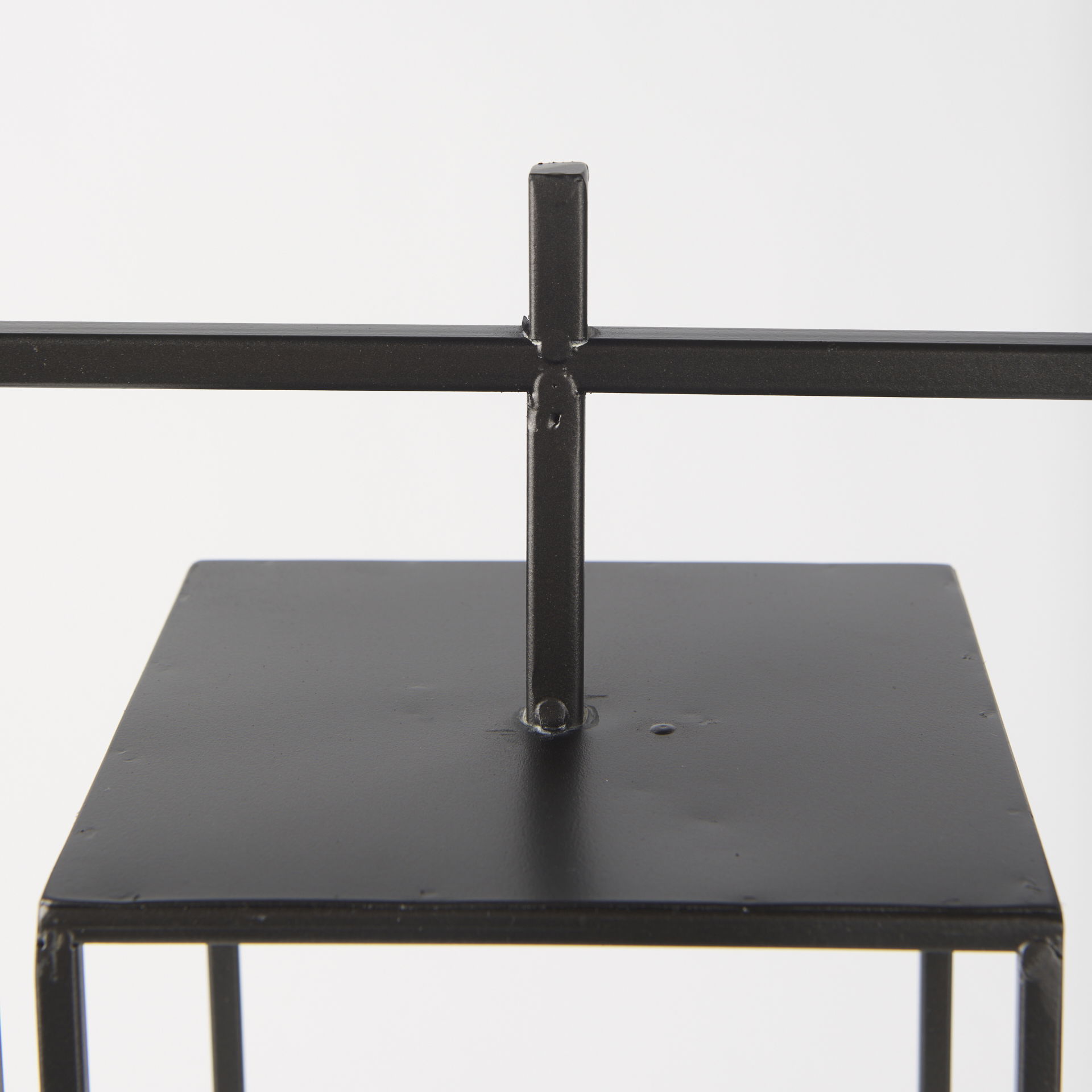 Albus I Large Black Metal Rectangular Table Candle Holder large image 