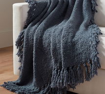 Online Designer Living Room Dreamy Fringe Throw, 50" x 60", Steel Blue