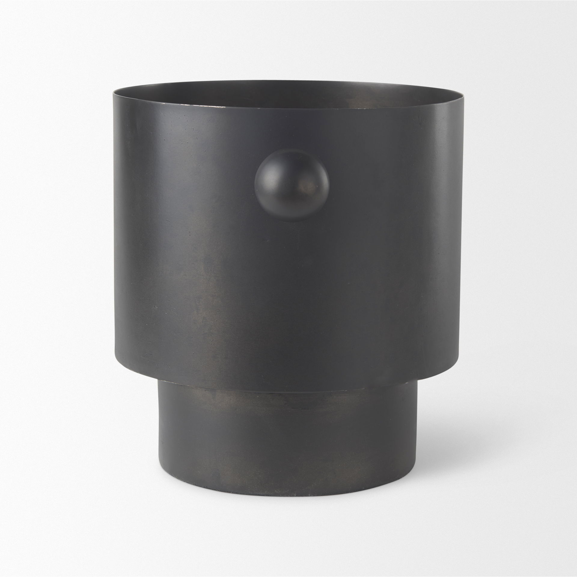 Juno 8.5H Large Black Iron Vase large image 