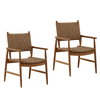 Araya Outdoor Dining Chair Set of 2 Light Brown, by Dovetail, 21.5" width x 36.29" height x 26.61" depth thumbnail 1