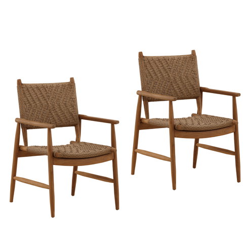 Araya Outdoor Dining Chair Set of 2 Light Brown