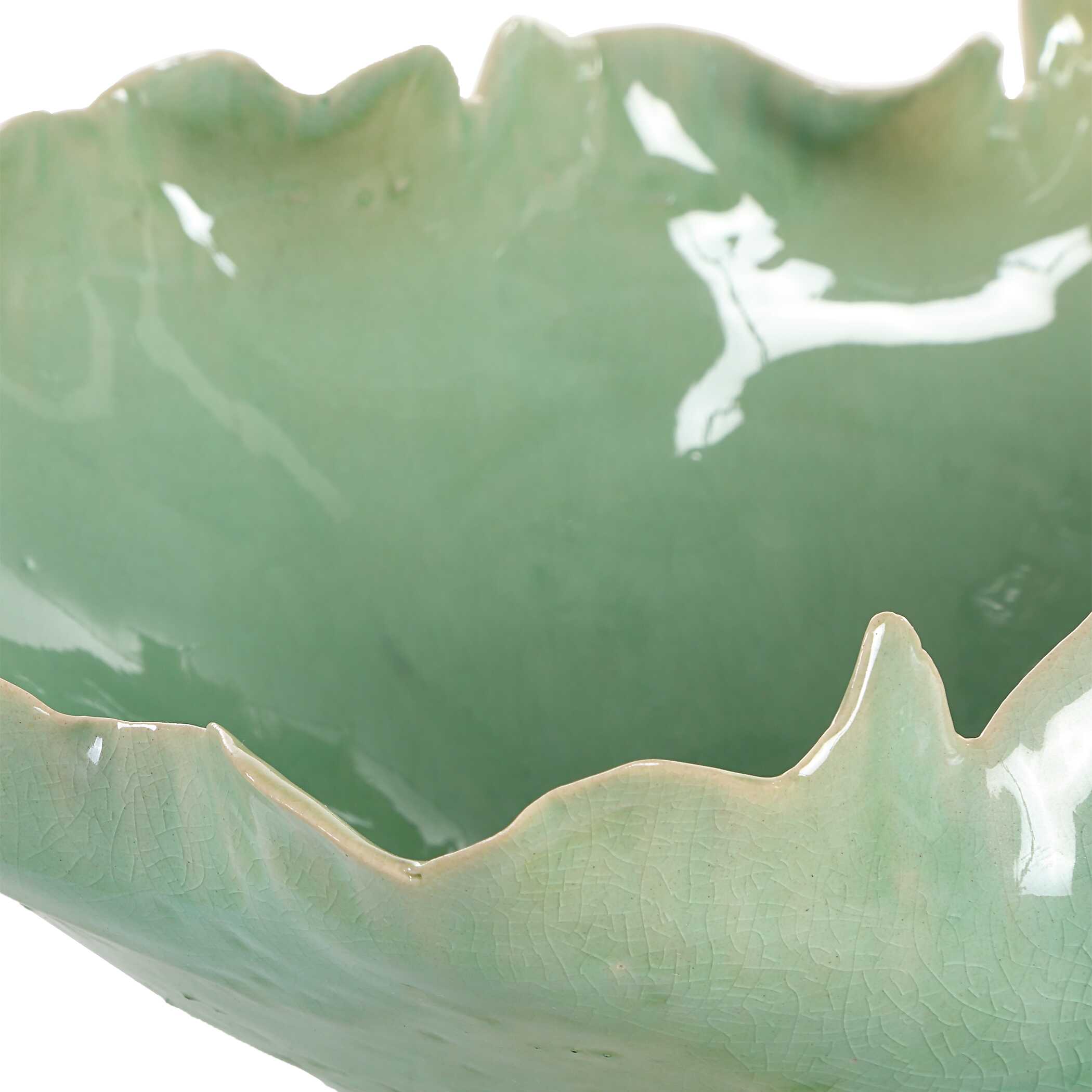 Lila Green Glass Bowl, Decorative by Uttermost, 17.25" width x 5.5" height x 12.5" depth View 5