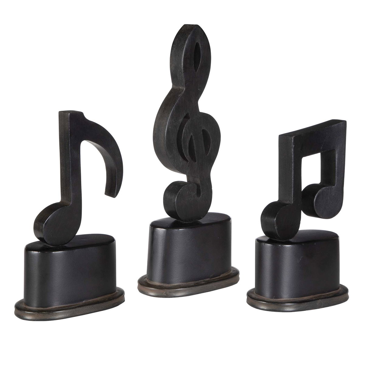Music Notes Metal Figurines Set/3, Figurines & Statue by Uttermost, 4.75" width x 11.75" height x 3.25" depth View 3
