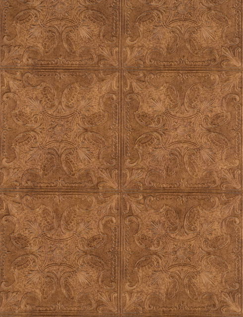 Tin Tile Brown Wallpaper