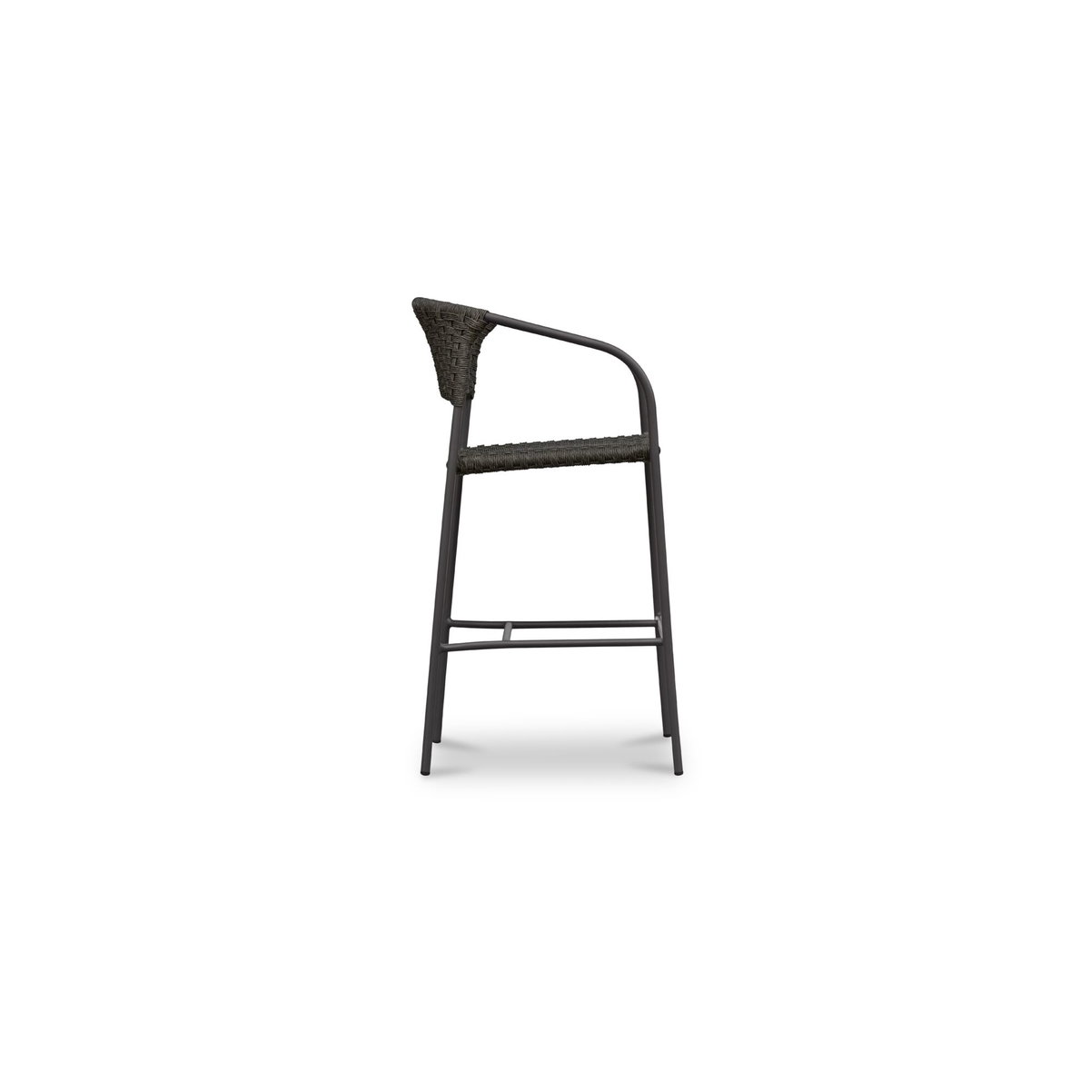 Zola Outdoor Bar Stool Dark Brown, Outdoor Chair by Moe's Home, 2' width x 3'6.6" height x 1'11" depth View 3