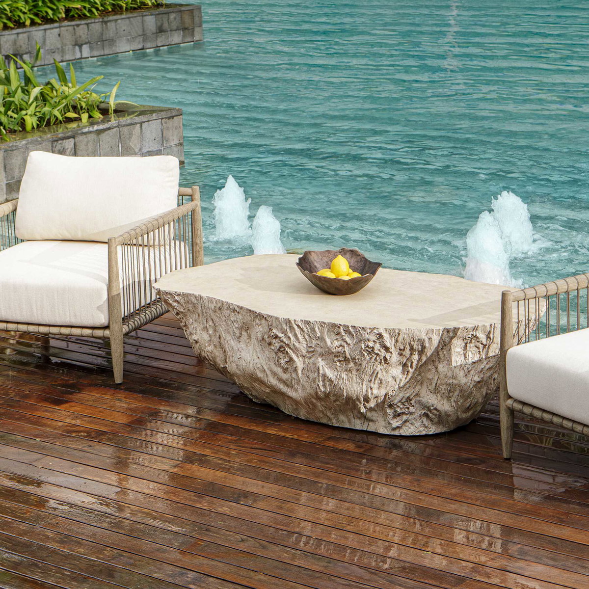 Oakmont Outdoor Coffee Table, Outdoor Table by Uttermost, 5' width x 1'5" height x 2'8" depth View 5