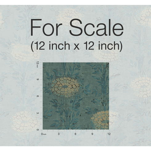 French Marigold Teal & Gold Wallpaper