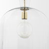Sadah Large Clear Blown Glass with Gold Metal Pendant Light, by Mercana, 15.25" length x 15.25" width x 20.25" height thumbnail 7