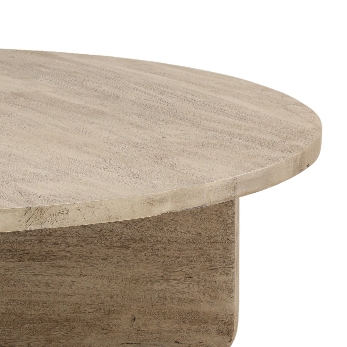Colby Coffee Table Weathered Natural, by Dovetail, 55" width x 16" height x 55" diameter x 55" depth View 4