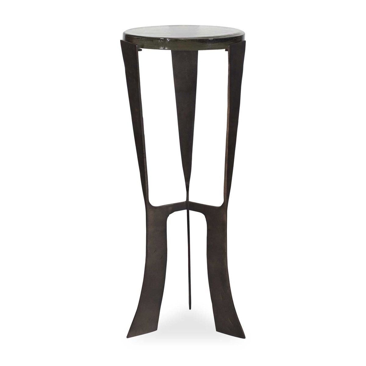 Renaud Dark Bronze Drink Table, Side & End Table by Uttermost, 10" width x 24" height x 10" depth View 1