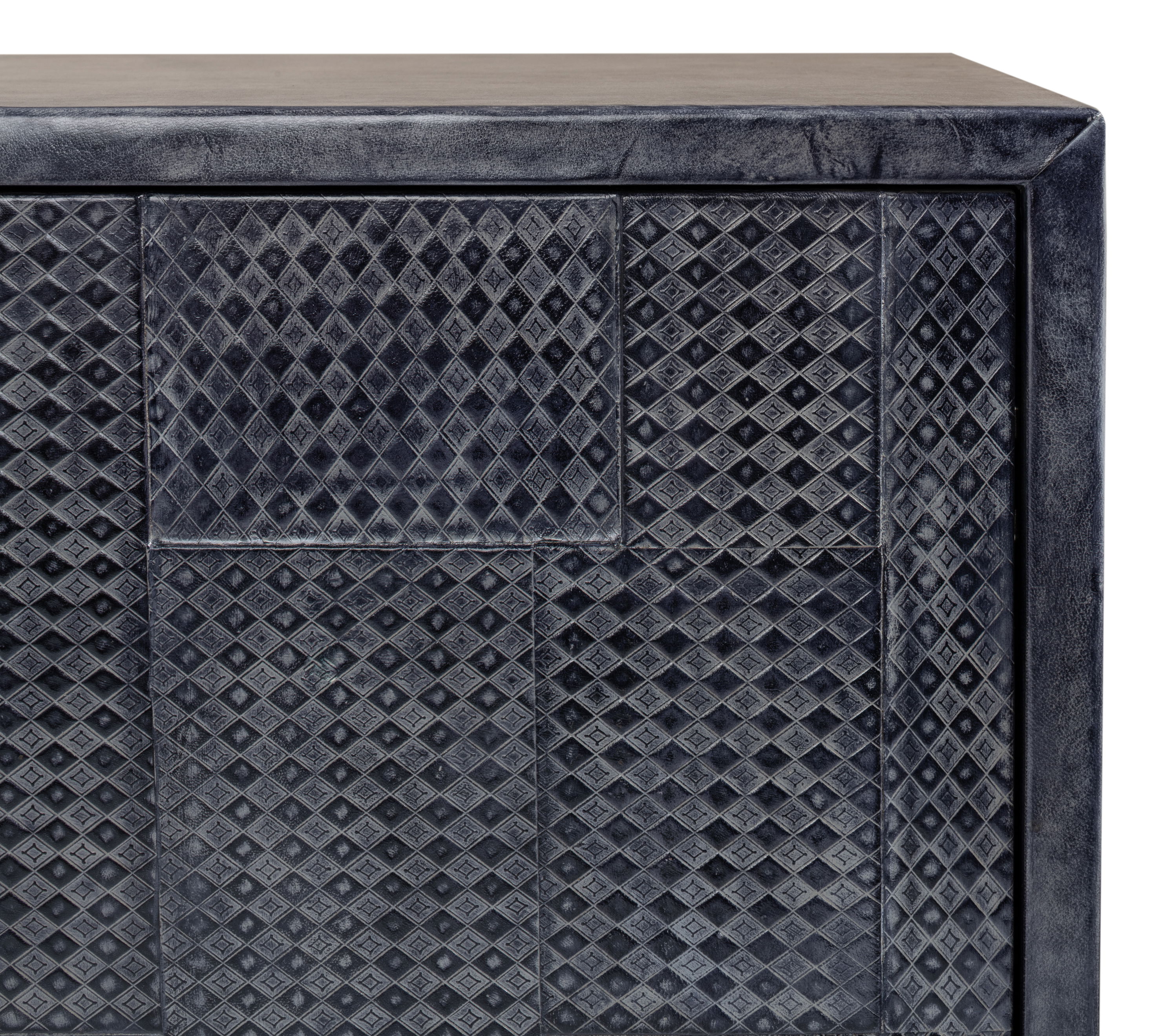 *Bronzini Credenza, Embossed Blue/Grey, Cabinets & Sideboard by Sarreid, 94" length x 20" width x 34" height View 9