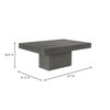 Maxima Outdoor Coffee Table Dark Grey, by Moe's Home, 47" width x 18.5" height x 31.5" depth thumbnail 6