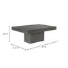 Maxima Outdoor Coffee Table Grey, Outdoor Table by Moe's Home, 3'11" width x 1'6.5" height x 2'7.5" depth thumbnail 7