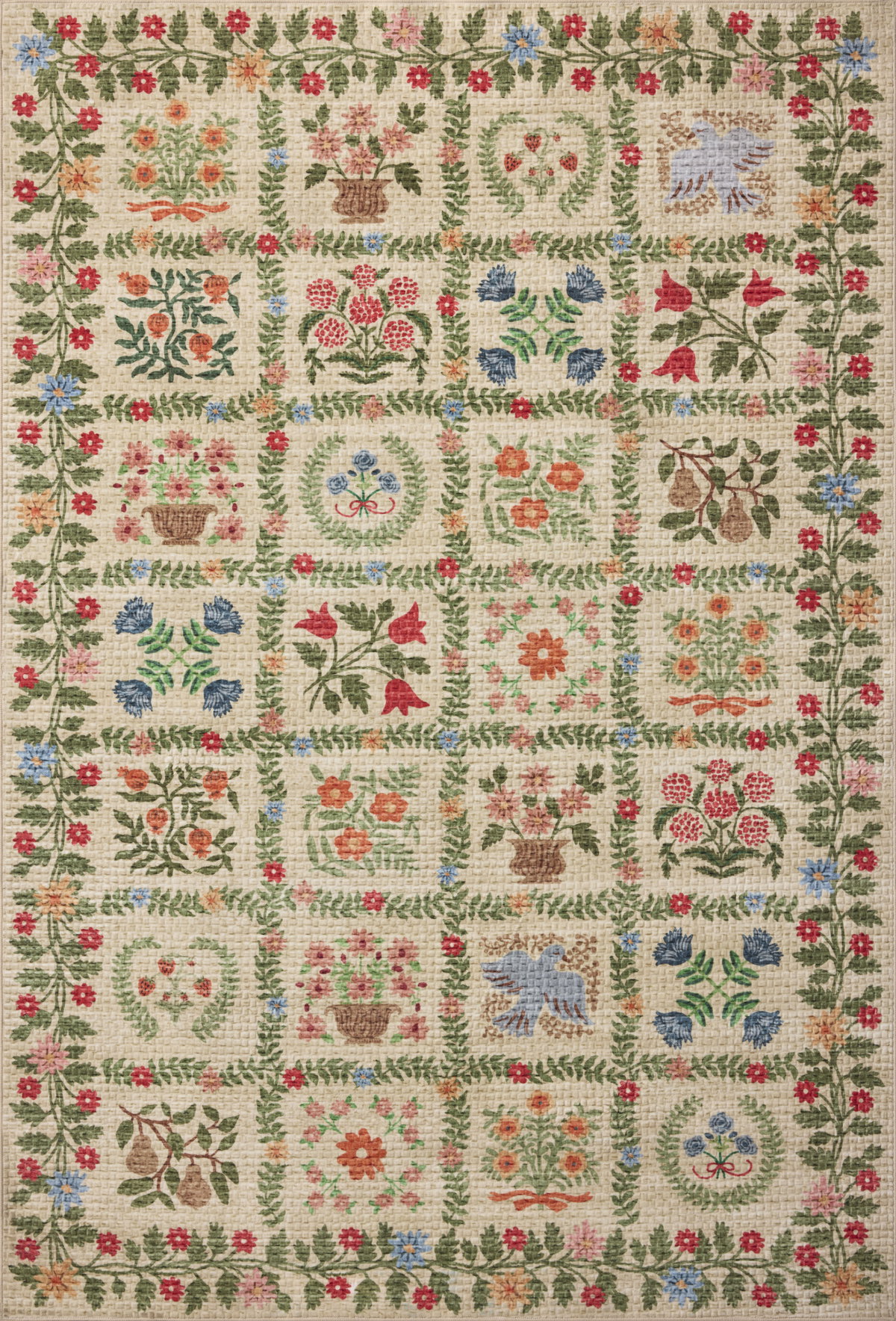 Rifle Paper Co. x Loloi Orchard Rug, 2'6" length x 9'6" width View 1