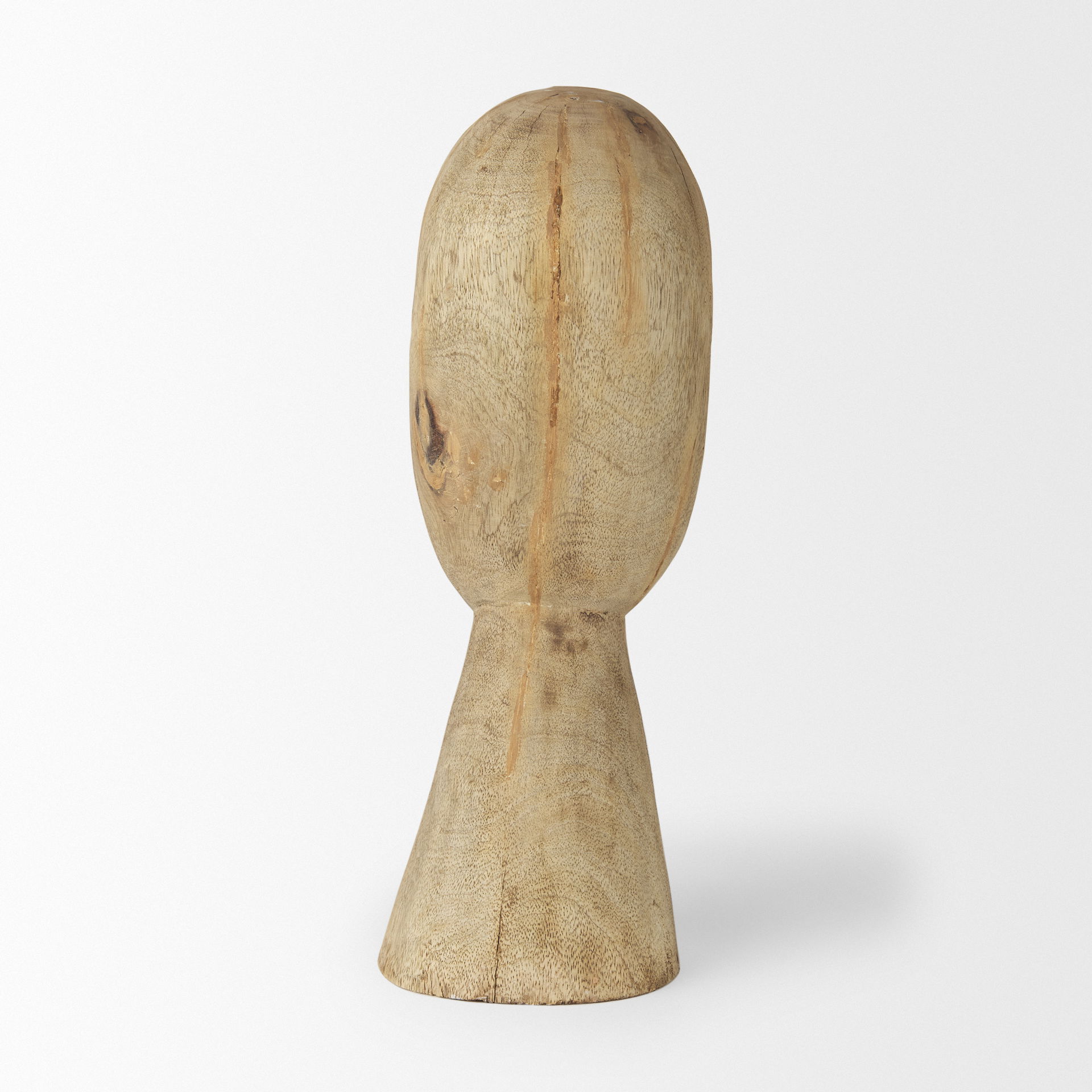 Ivan Large Wooden Head Sculpture, Decorative Object by Mercana, 5.12" length x 4.72" width x 15.35" height View 8