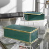 Karis Emerald Green Boxes Set/2, Decorative by Uttermost, 11.75" width x 3.75" height x 6" depth thumbnail 2