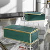 Karis Emerald Green Boxes Set/2, by Uttermost, 11.75" width x 3.75" height x 6" depth thumbnail 2