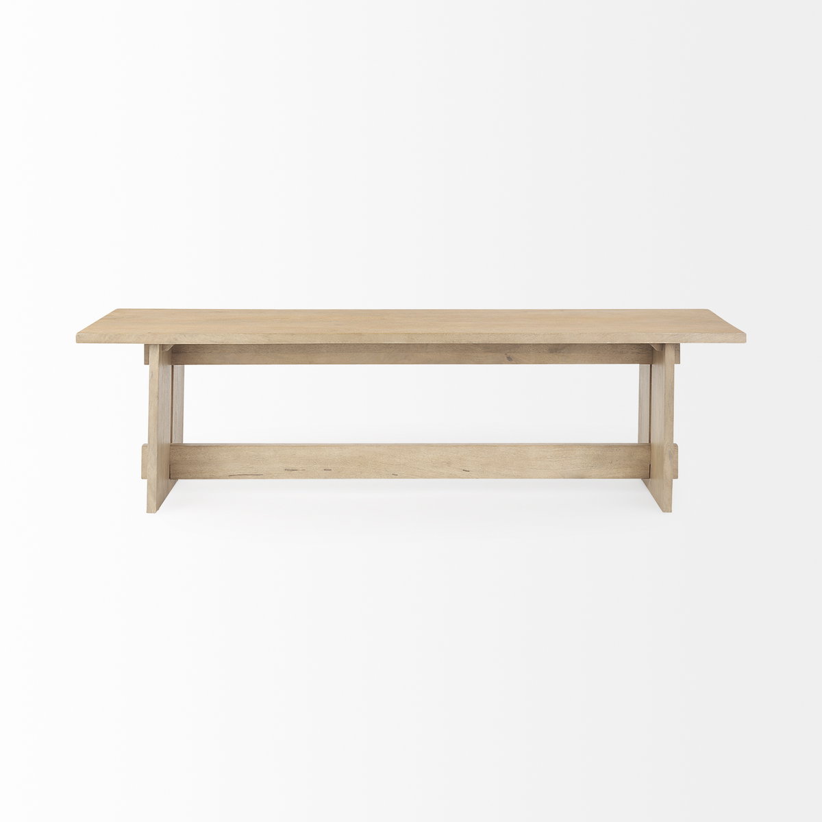 Aida 18H Light Brown Wood Dining Bench, Benche by Mercana, 66" length x 16" width x 18" height View 4