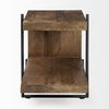 Maddox 30L x 18W x 22H Medium Brown Wood with Black Metal U-shaped End/Side Table thumbnail 7
