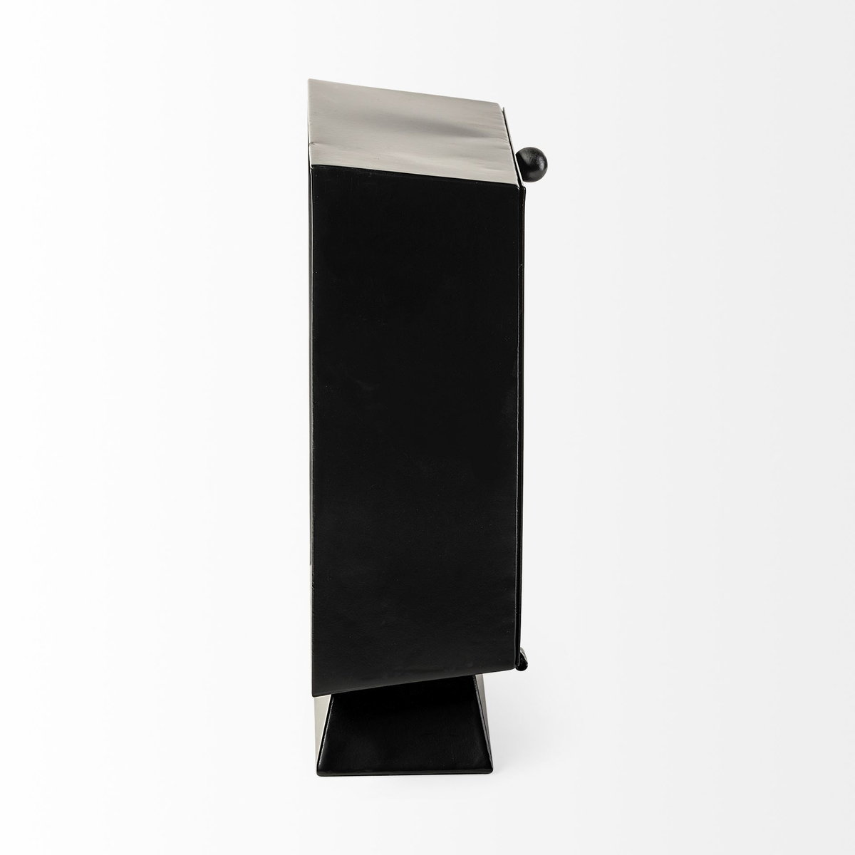 Ralph I Black Metal Square Table Clock, by Mercana, 9.25" length x 4.25" width x 10.75" height View 7