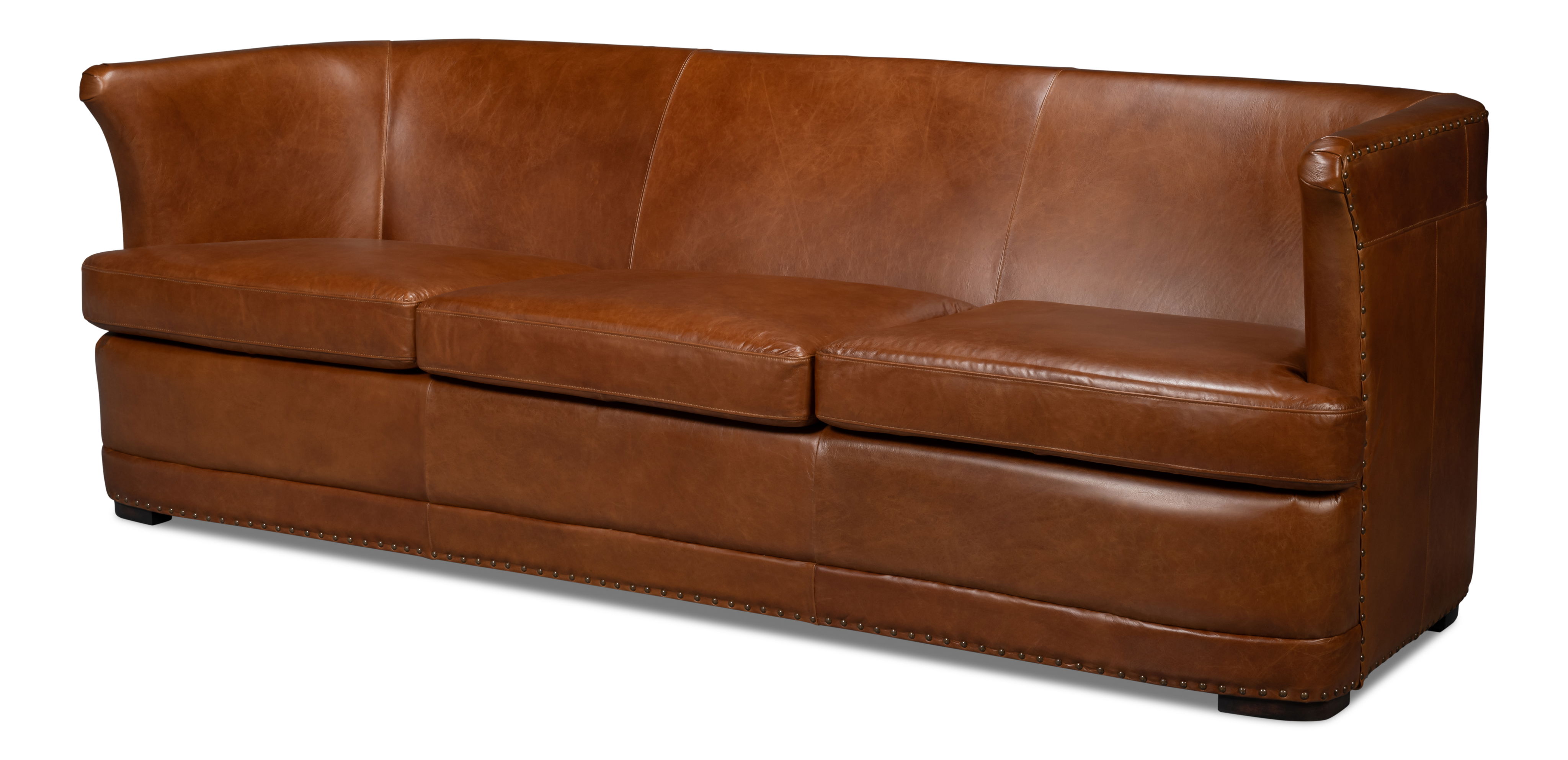 Mcmillan Distilled Leather Sofa Brown large image 