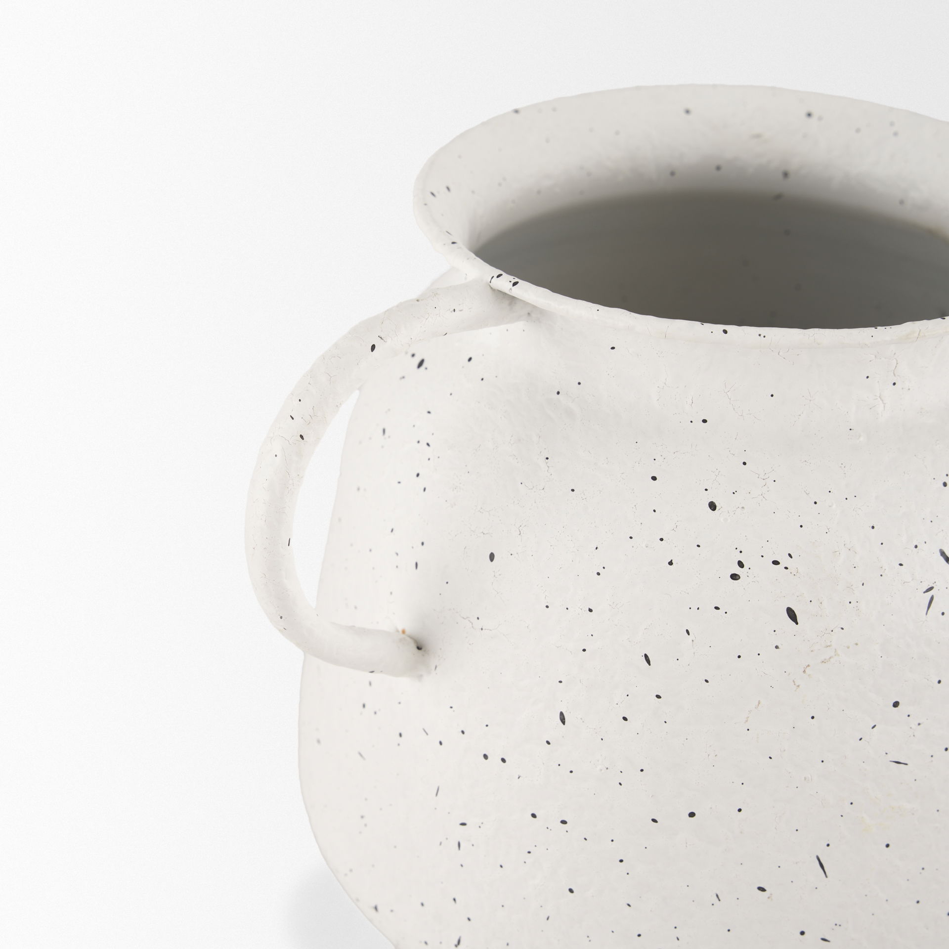 Treva Small White with Black Speckles Metal Vase large image 