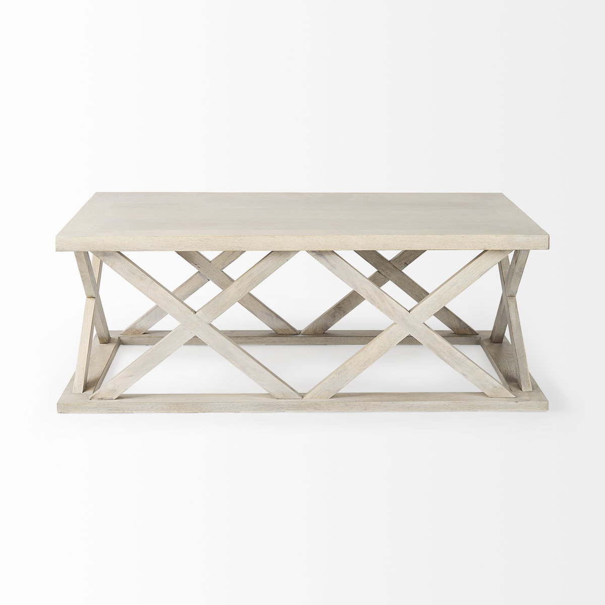 Forsey  Blonde Wood Rectangular Coffee Table, by Mercana, 48" length x 28" width x 17.5" height View 3