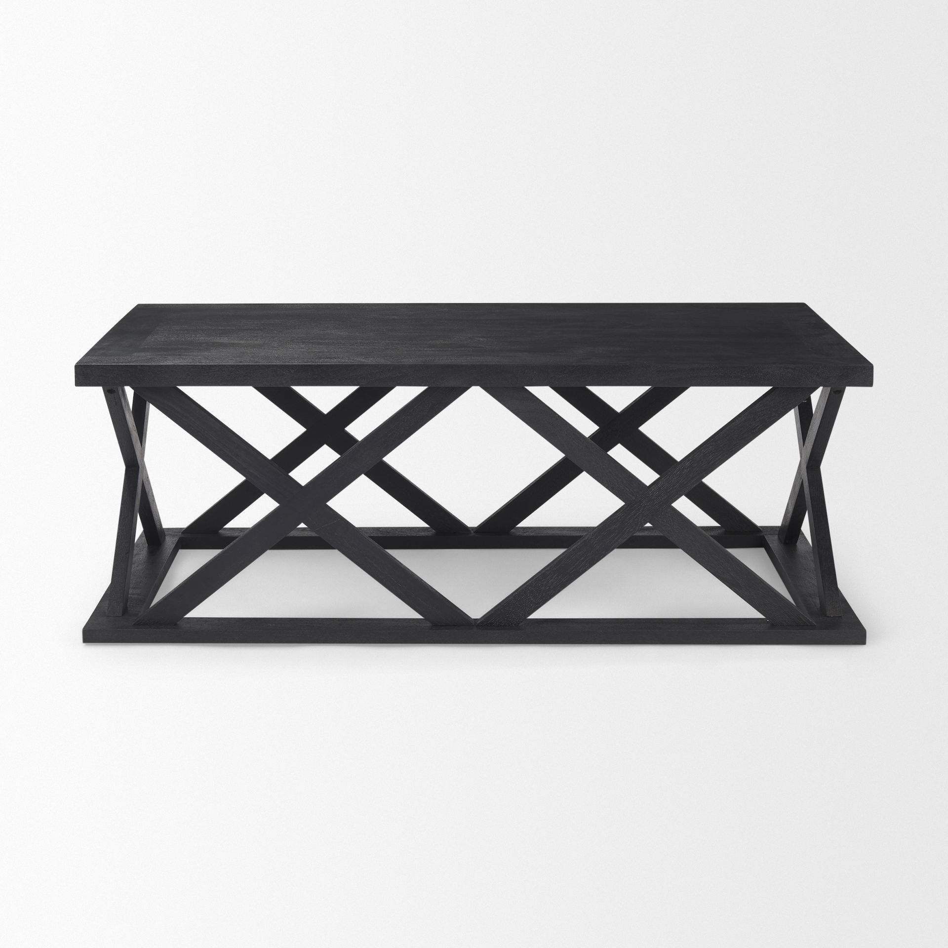 Forsey  Black Wood Rectangular Coffee Table large image 