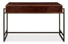 Old Brown Leather Desk, by Sarreid, 1'10" length x 4'1" width x 2'7" height thumbnail 3