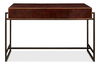 Old Brown Leather Desk, by Sarreid, 49" length x 22" width x 31" height thumbnail 3