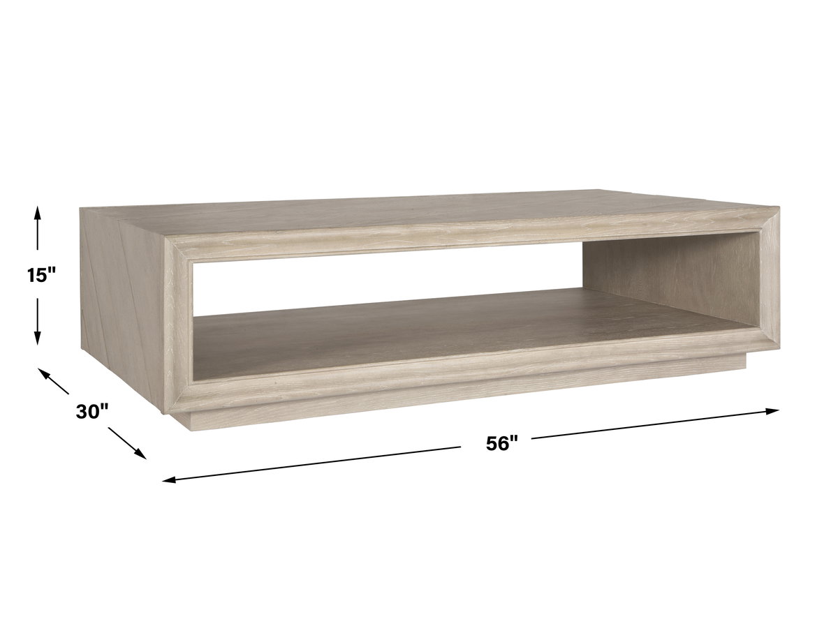 Prism Light Oak Coffee Table, Furniture by Uttermost, 56" width x 15" height x 30" depth View 3