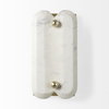 Stein 5L x 6W Gold with White Marble Shade Wall Sconce, by Mercana, 5" length x 6" width x 12" height thumbnail 3