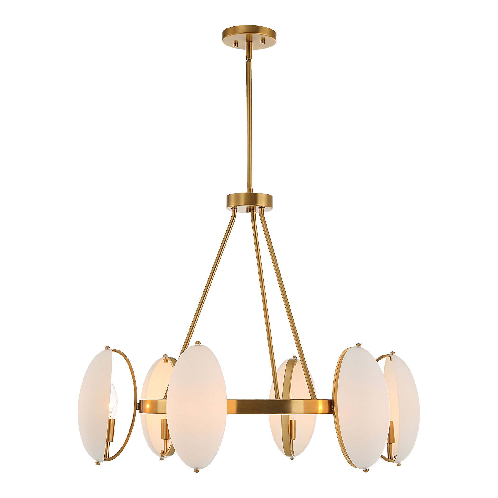 Oviform 6 Light Round Chandelier large image 