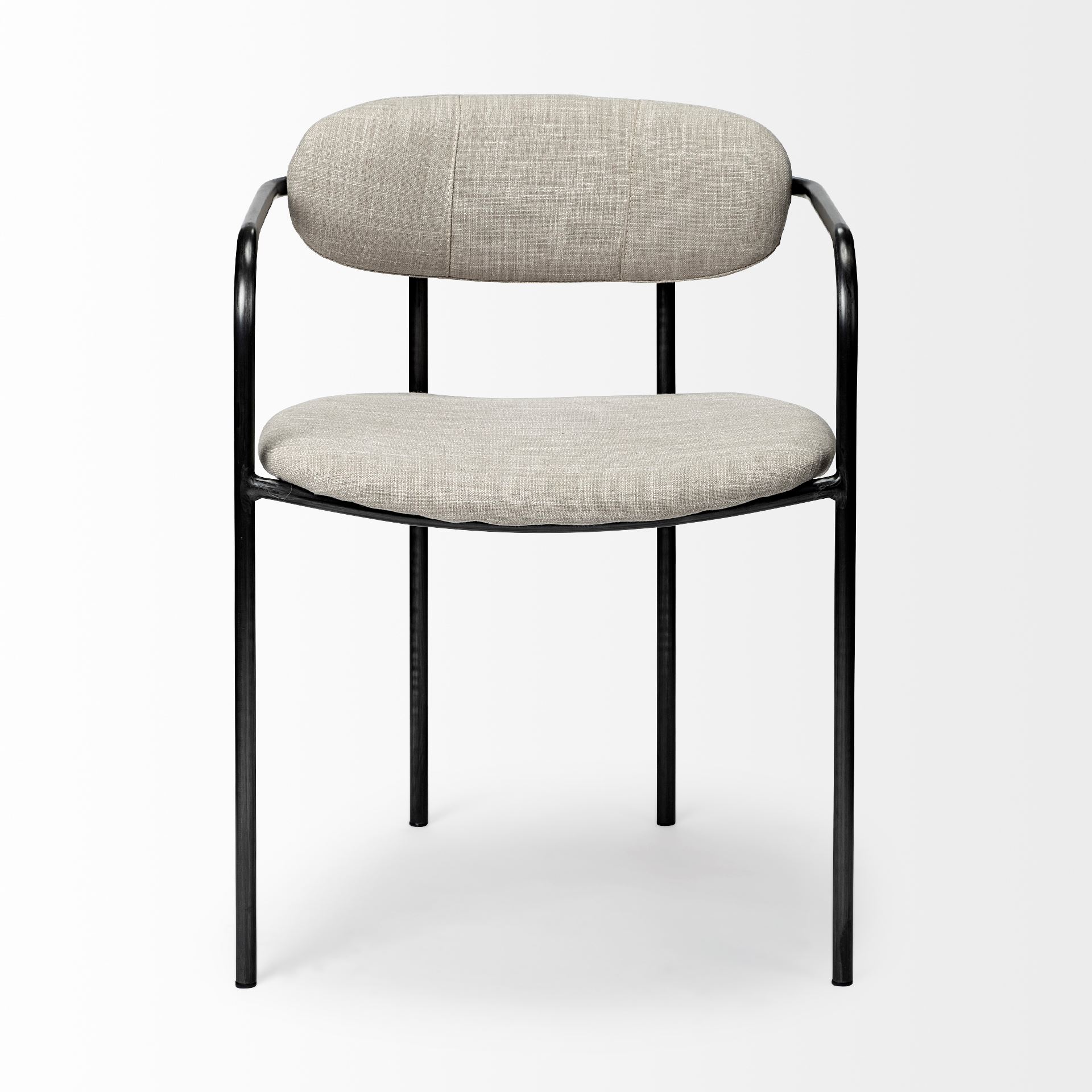 Parker I Beige Fabric Seat Gun Metal Gray Metal Frame Dining Chair large image 