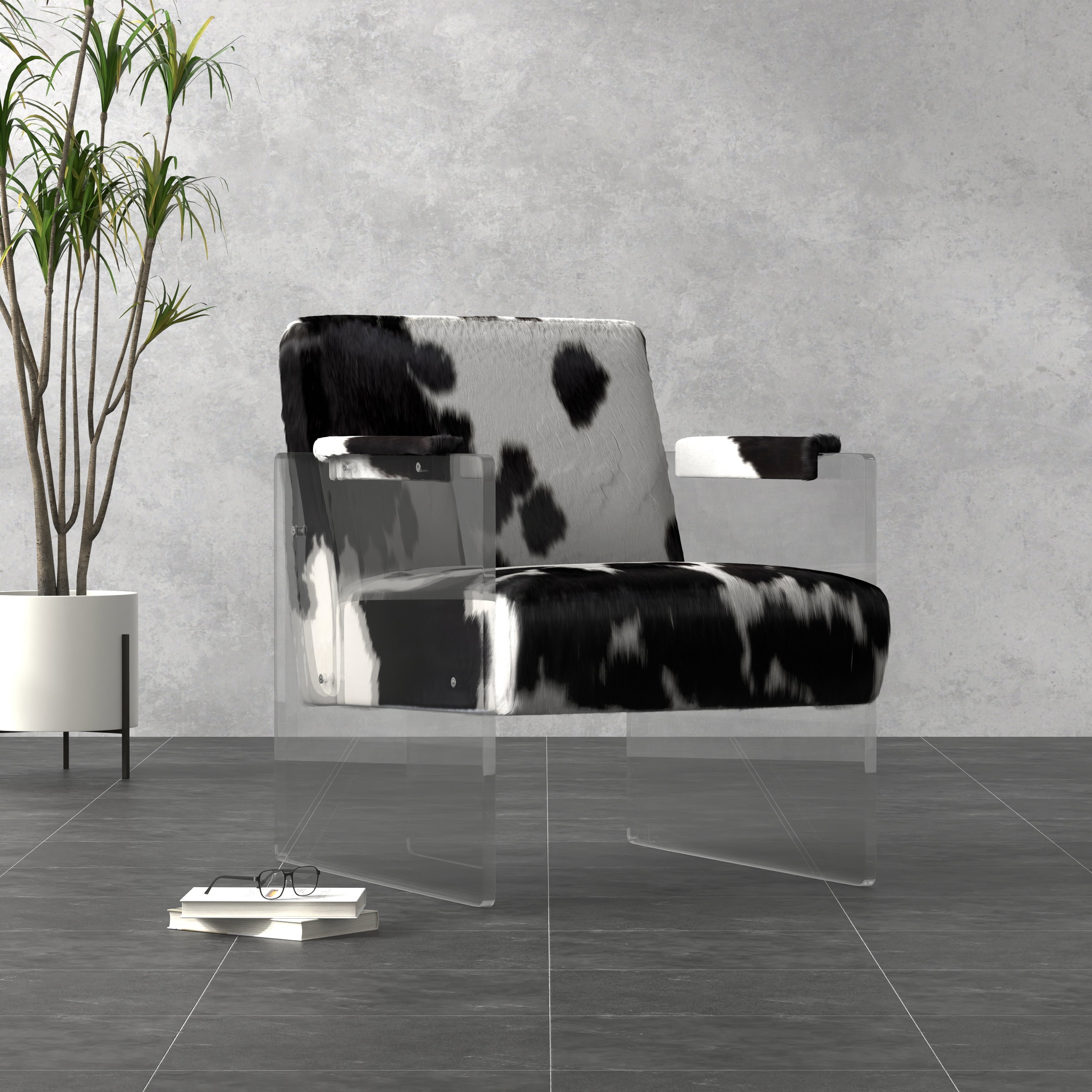 Holloway Armchair, Black & White, Seating by Sarreid, 24" length x 32" width x 31" height View 13