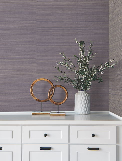 Modern Abaca Indigo Wallpaper