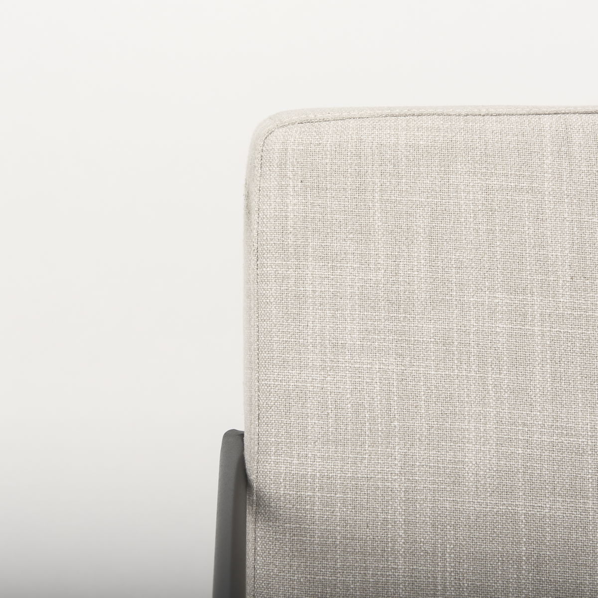 Stamford High-Back Dining Side Chair | Beige Linen with Black Metal, Dining Chair by Mercana, 25" length x 20.5" width x 36" height View 9