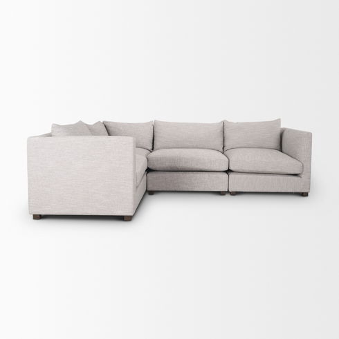 Halston 4 Piece Light Grey Sectional Sofa Set