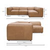 Form Signature Modular Sectional Sonoran Tan, Sectional Sofa by Moe's Home, 112" width x 26" height x 71.5" depth thumbnail 7