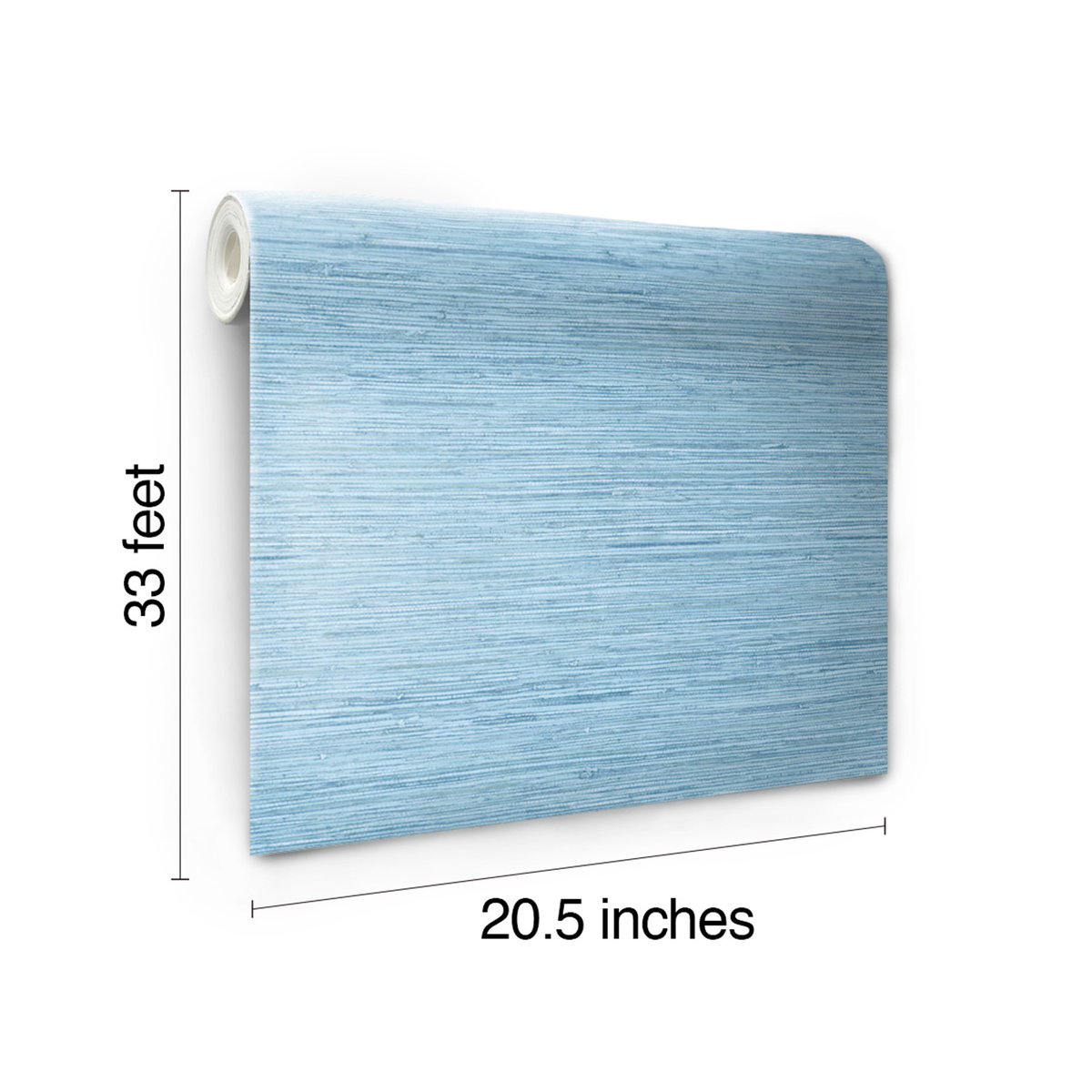 Horizontal Grasscloth Light Blue Wallpaper, by York Wall, 33' length x 1'8.5" width x 0.02" depth View 8