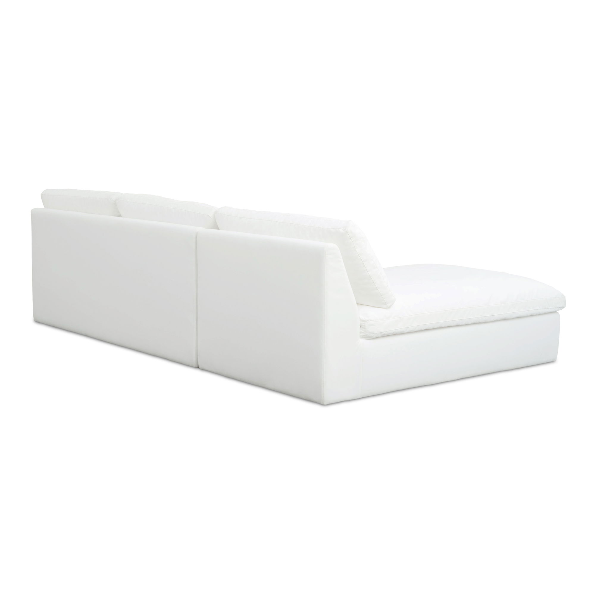 Miles Outdoor Modular 2 Piece White, Outdoor Furniture by Moe's Home, 9'6" width x 2'11.8" height x 5'5" depth View 3