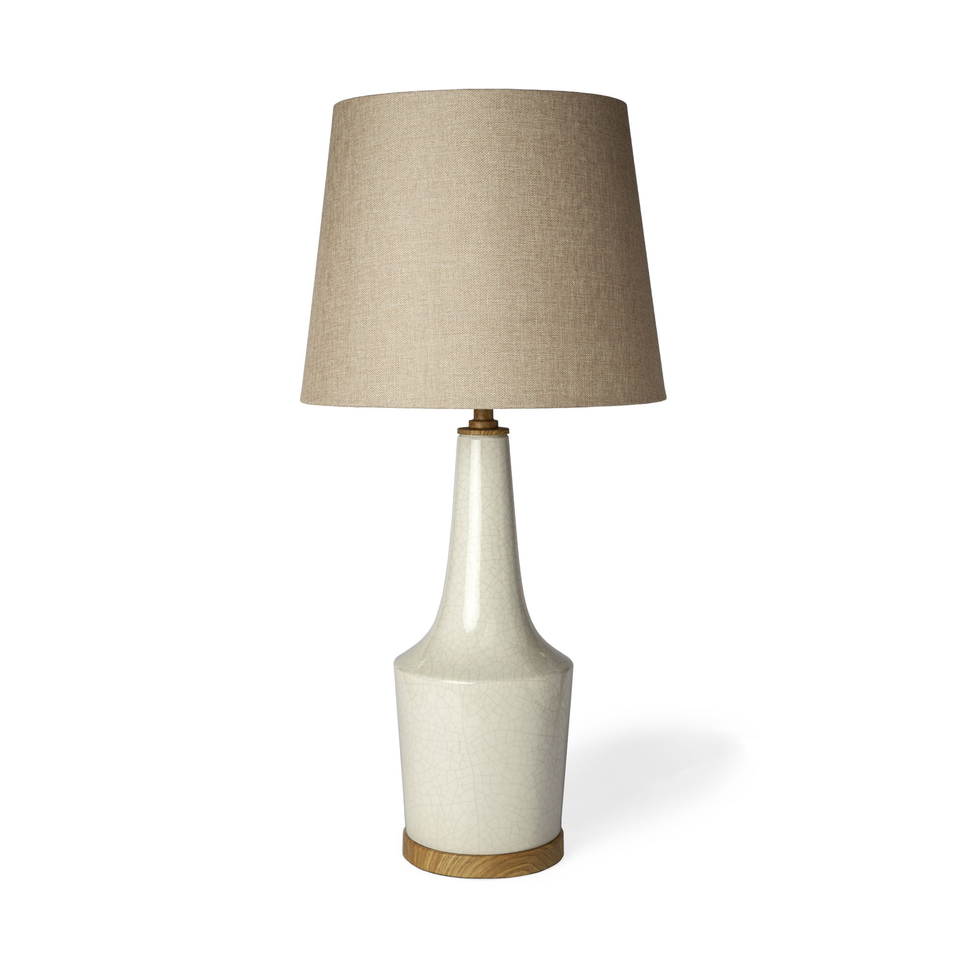 Rebecca (28.5'H) White Crackled Ceramic Base Wood Accent Table Lamp, by Mercana, 14" length x 11" width x 28.5" height View 1