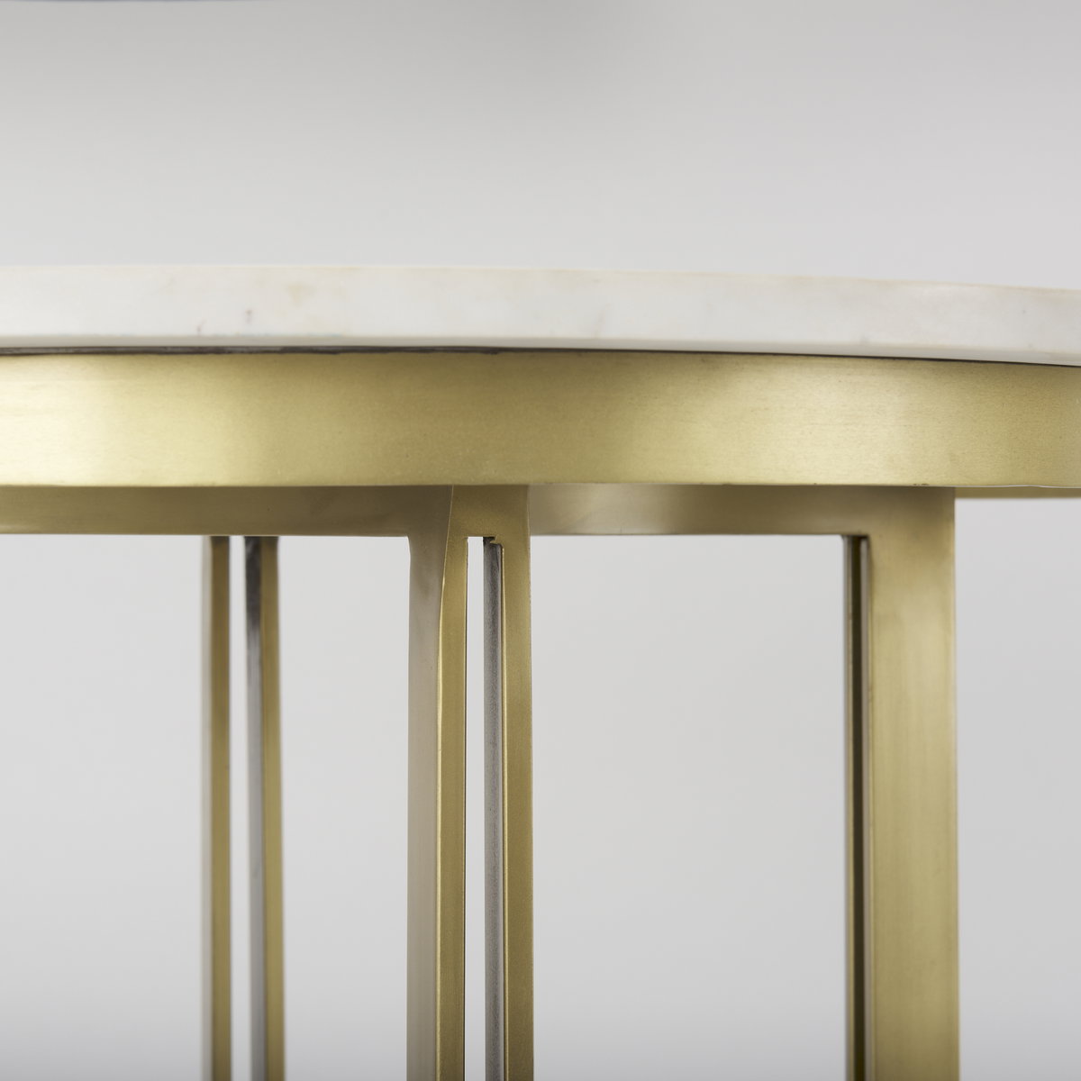 Tanner 32'L x 32'W Pedestal Dining Table | White Marble & Matte Gold | Seats 2, by Mercana, 32" length x 32" width x 36" height View 8
