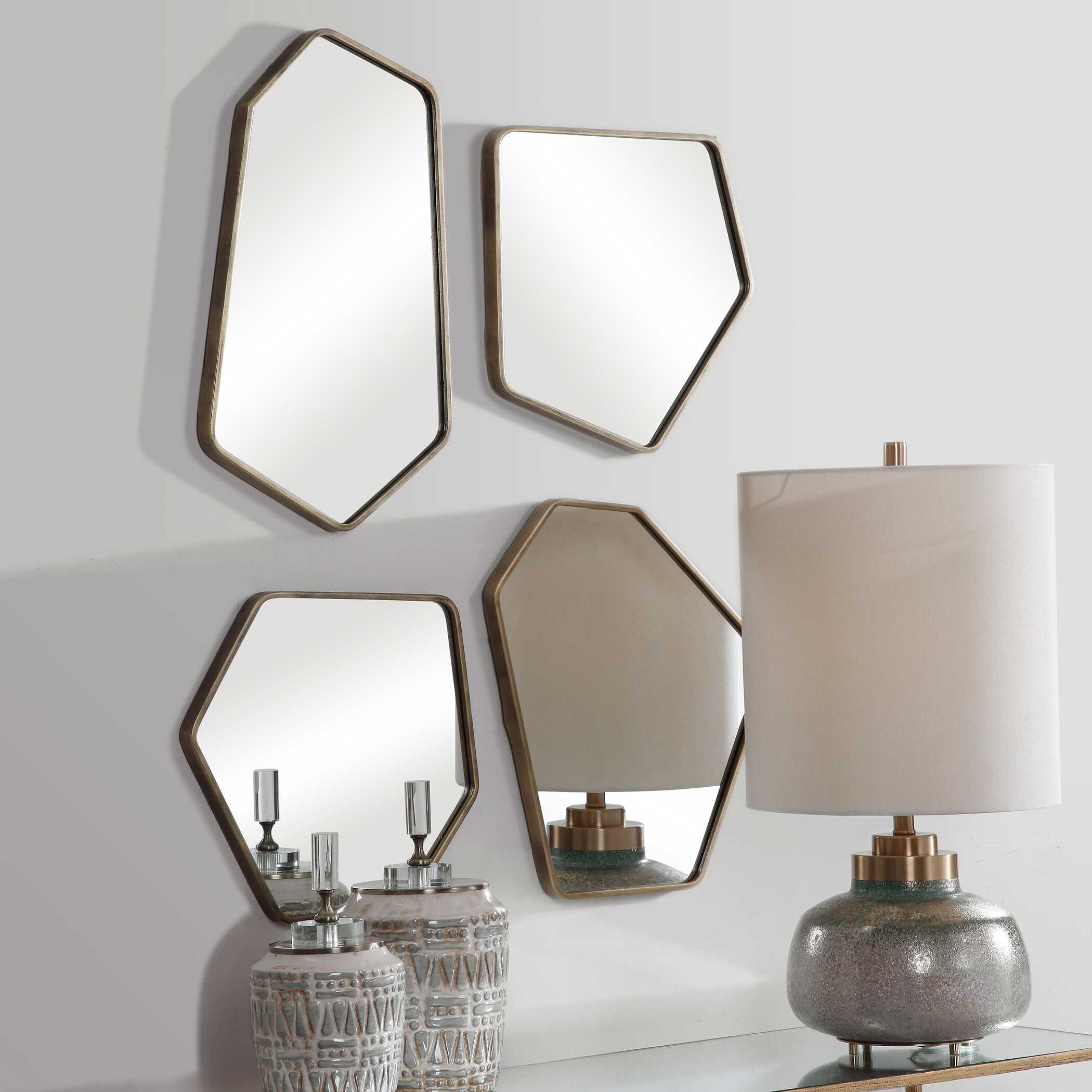 Linneah Modern Mirrors Set/4, by Uttermost, 12.12" width x 20.12" height x 1" depth View 4