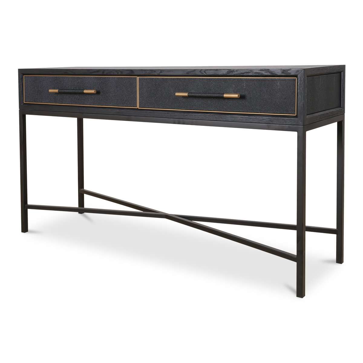 Mako Console Table Black, by Moe's Home, 59.06" width x 32.28" height x 15.75" depth View 2