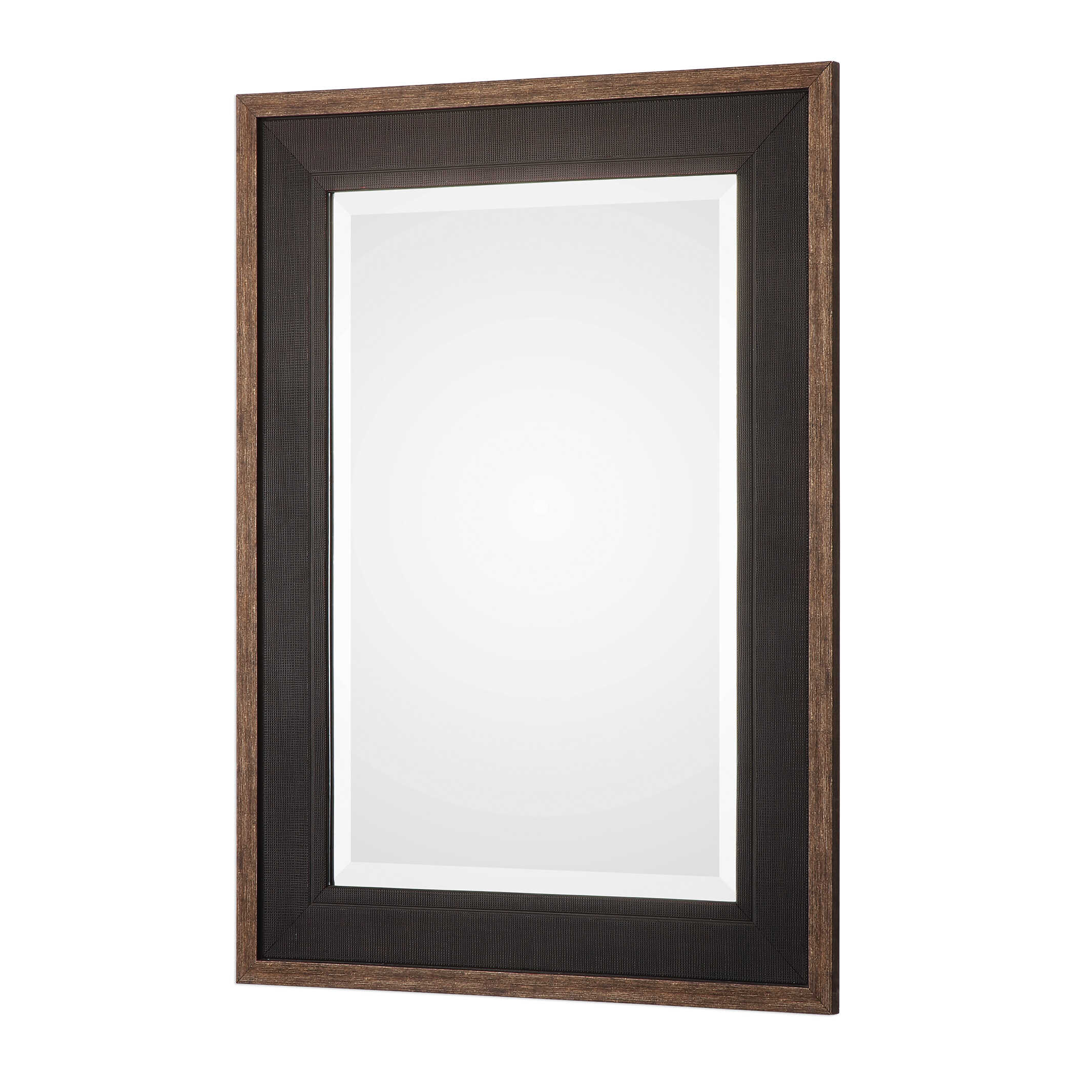 Staveley Rustic Black Mirror large image 