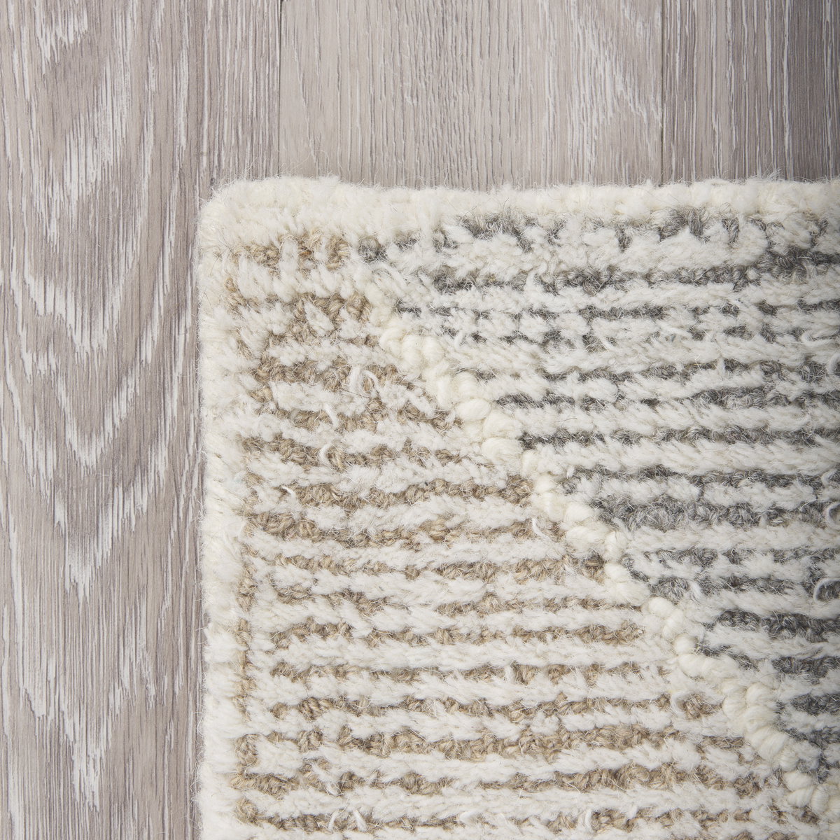 Kolt 5x8 Neutral Geometric Patterned Wool Area Rug, by Mercana, 8' length x 5' width x 0.98" height View 6