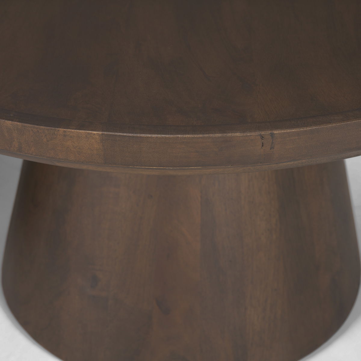 Takoda Dark Brown Wood Tapered Drum Nesting Coffee Tables, by Mercana, 36" length x 36" width x 14" height View 9