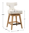 Klismos Off-White Fabric Counter Stool, Counter & Bar Stool by Uttermost, 20" width x 38.25" height x 21.5" depth thumbnail 3